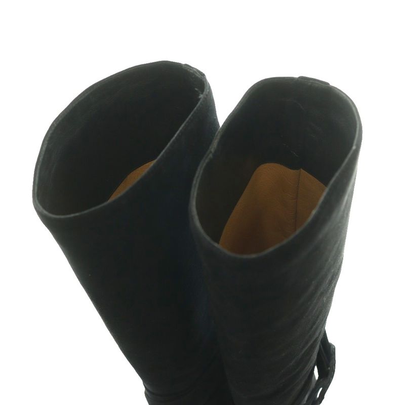 Hermes Suede Long Boots 35.5 Black SS OS