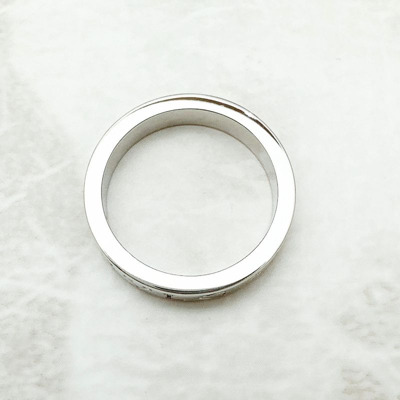 Bvlgari Double Logo Diamond White Gold Ring 55