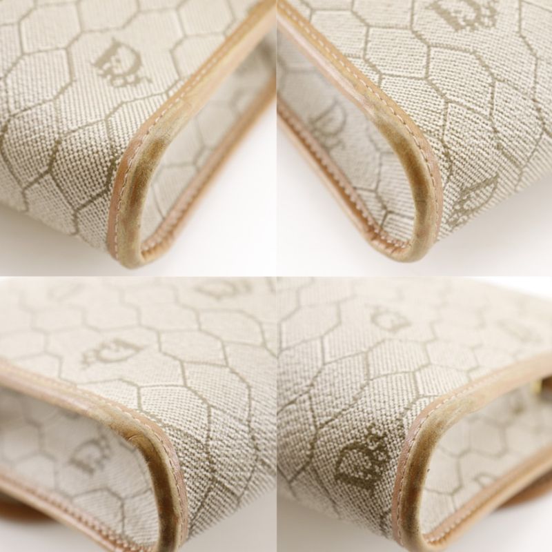 Dior Honeycomb Pattern Vintage Beige Shoulder Bag