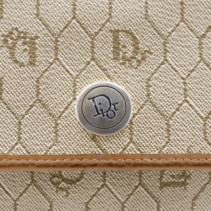 Dior Honeycomb Pattern Vintage Beige Shoulder Bag