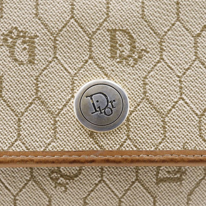 Dior Honeycomb Pattern Vintage Beige Shoulder Bag
