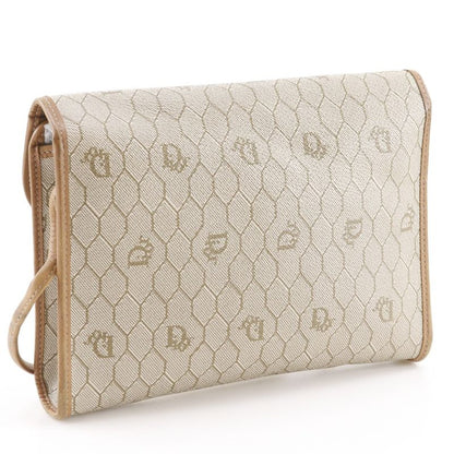 Dior Honeycomb Pattern Vintage Beige Shoulder Bag