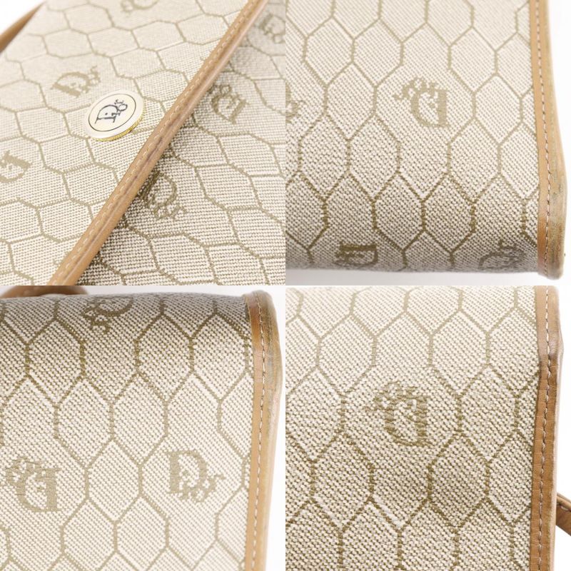 Dior Honeycomb Pattern Vintage Beige Shoulder Bag