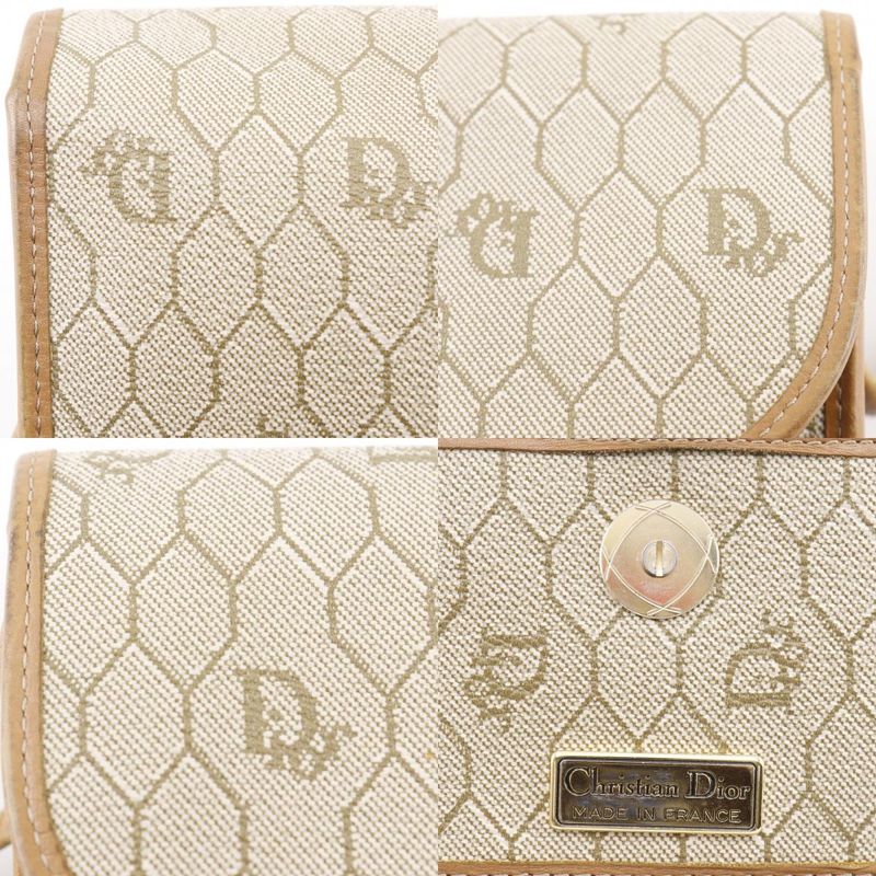 Dior Honeycomb Pattern Vintage Beige Shoulder Bag