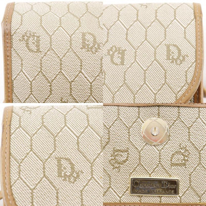 Dior Honeycomb Pattern Vintage Beige Shoulder Bag