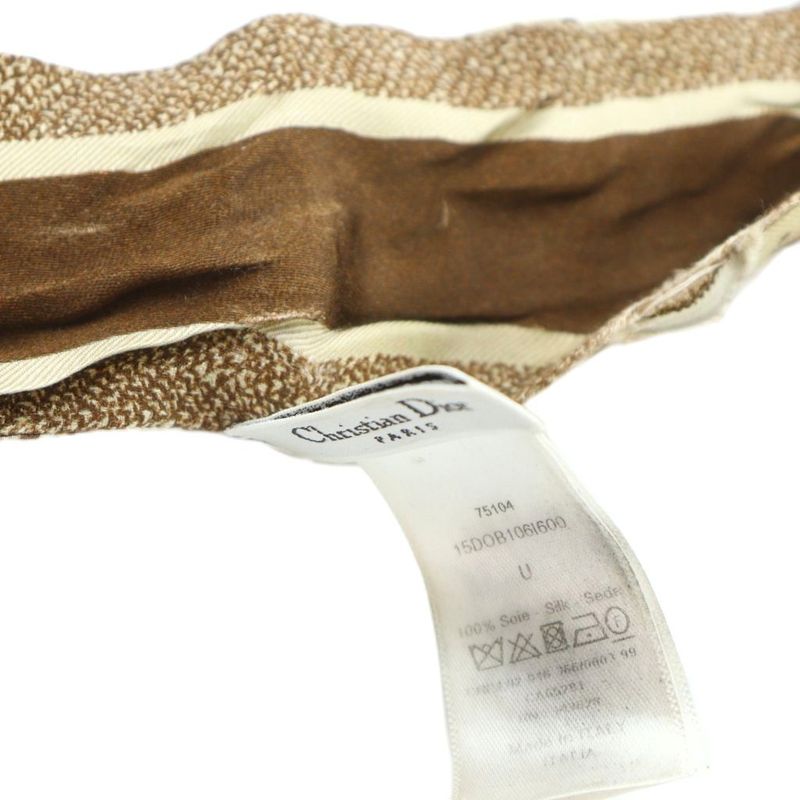 Dior Mitzah Ribbon Scarf Trotter Pattern Shawl Logo Silk