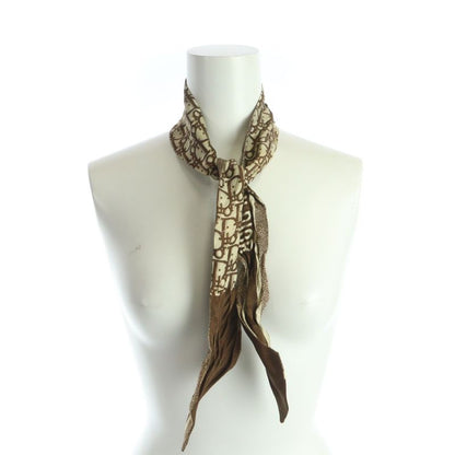 Dior Mitzah Ribbon Scarf Trotter Pattern Shawl Logo Silk