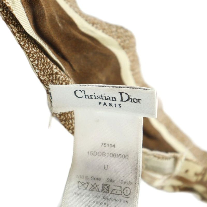 Dior Mitzah Ribbon Scarf Trotter Pattern Shawl Logo Silk