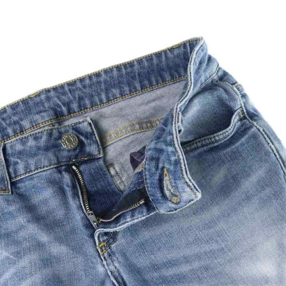 Gucci Jeans Denim Pants Zip Fly Logo Slim 42 Blue