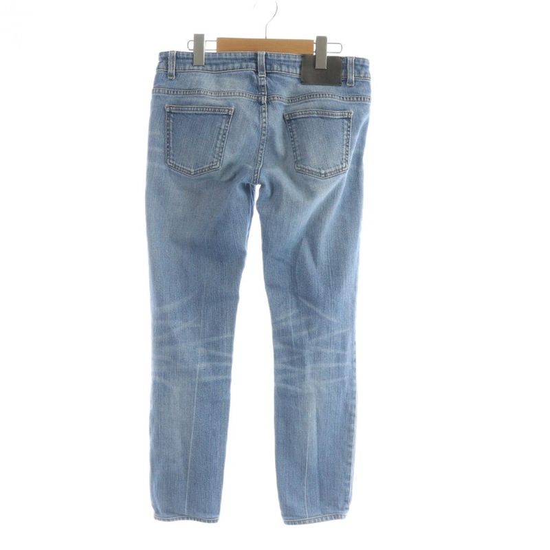 Gucci Jeans Denim Pants Zip Fly Logo Slim 42 Blue