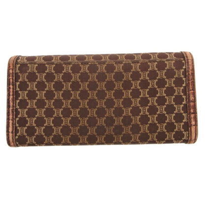 Celine Macadam Pattern Wallet Bifold Brown All Over Logo
