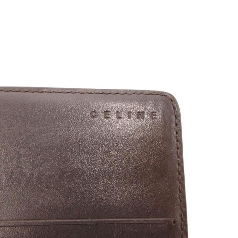 Celine Macadam Pattern Wallet Bifold Brown All Over Logo