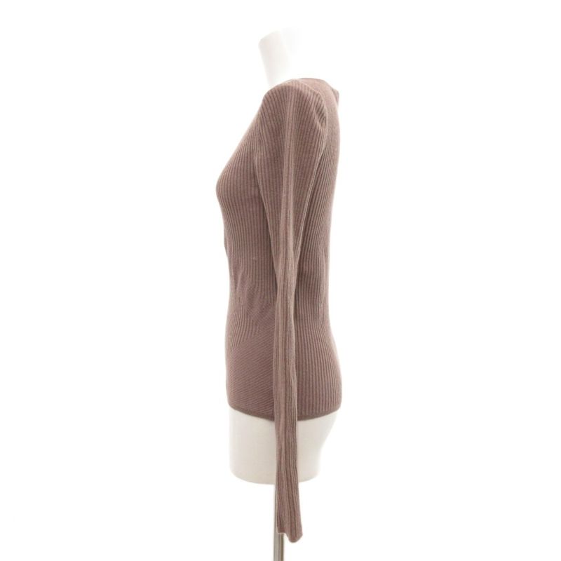 Celine Knit Sweater S Azuki Purple Long Sleeve Rib Red Bean Purple