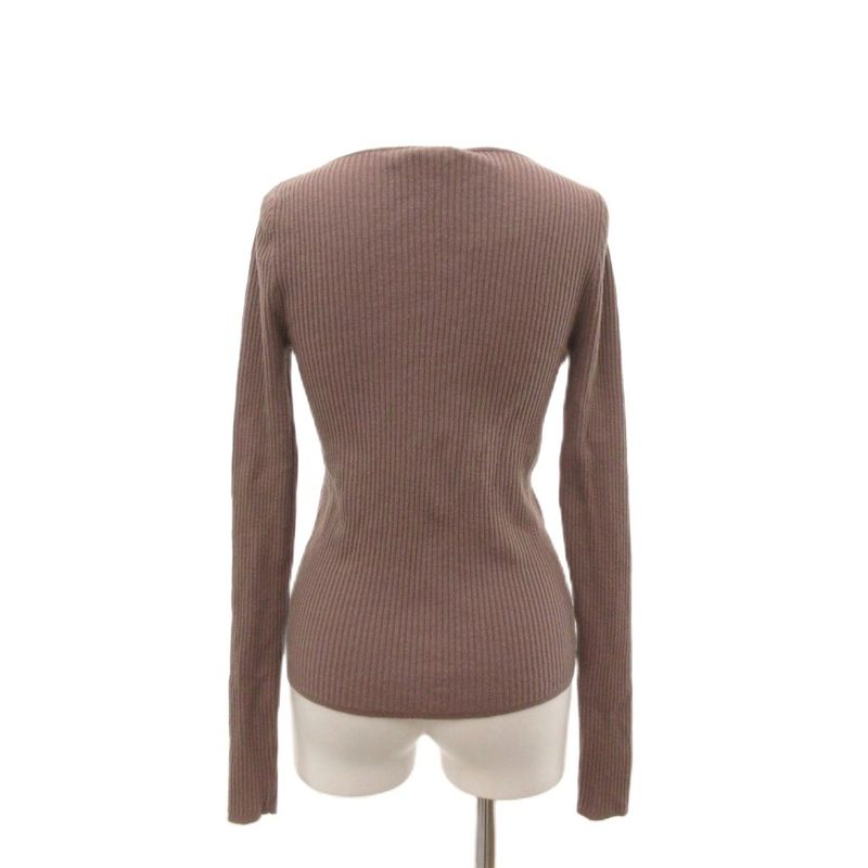 Celine Knit Sweater S Azuki Purple Long Sleeve Rib Red Bean Purple