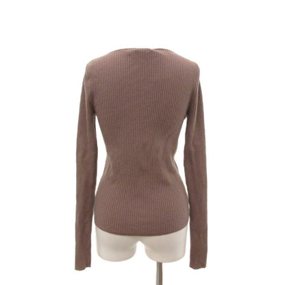 Celine Knit Sweater S Azuki Purple Long Sleeve Rib Red Bean Purple