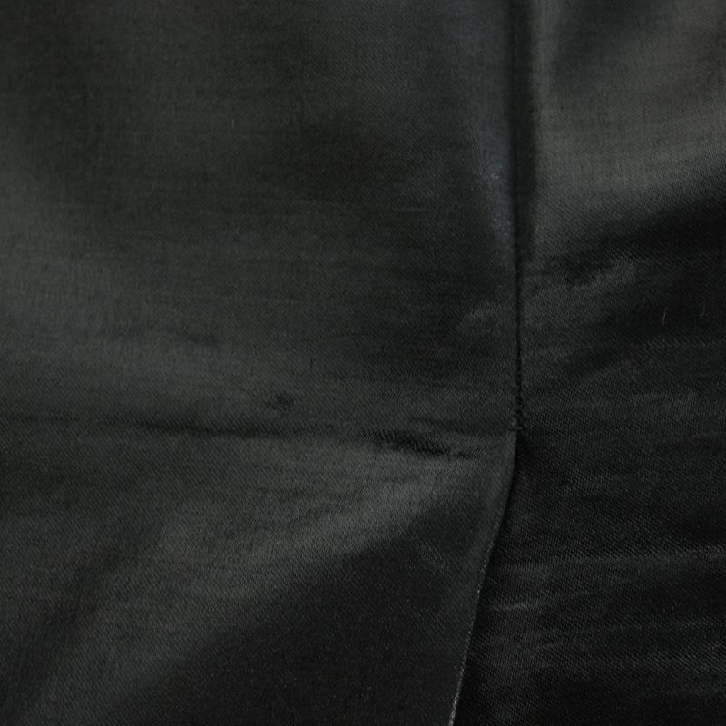 Saint Laurent Paris Satin Pencil Midi Skirt Wool Tight 38 Black