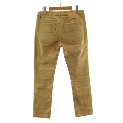 Louis Vuitton Stretch Pants 36 Gold Color Beige Straight Full Length