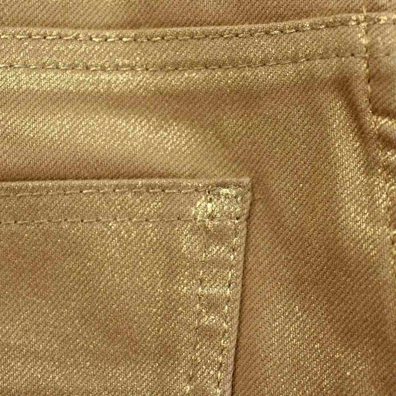 Louis Vuitton Stretch Pants 36 Gold Color Beige Straight Full Length