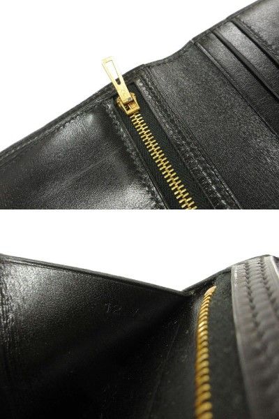 Hermes Classic Bearn Wallet Black Gold Black
