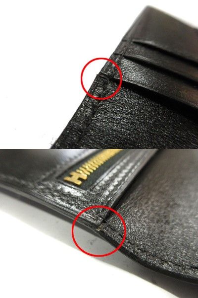 Hermes Classic Bearn Wallet Black Gold Black