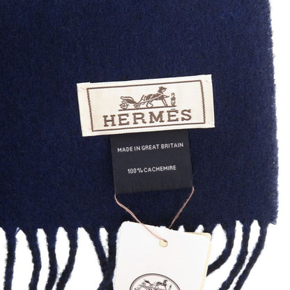 Hermes Rectoverso 01 Cashmere Marine Navy Scarf Marine Ocean