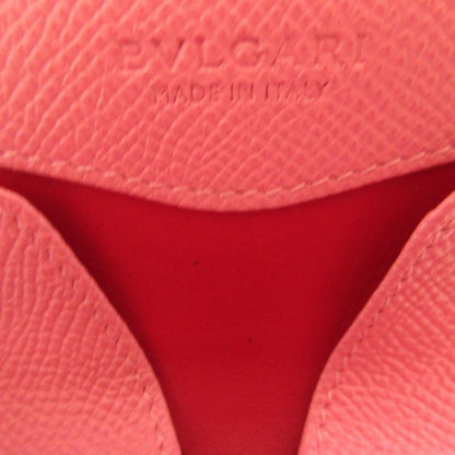 Bvlgari Leather Pink Coin Case Wallet