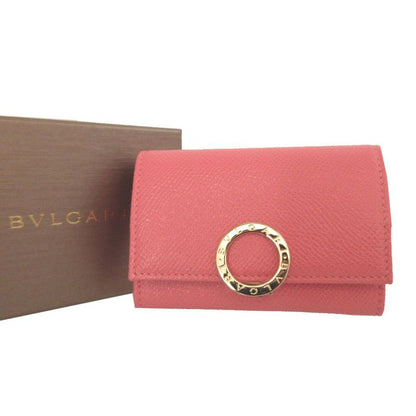 Bvlgari Leather Pink Coin Case Wallet