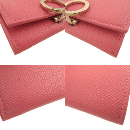 Bvlgari Leather Pink Coin Case Wallet
