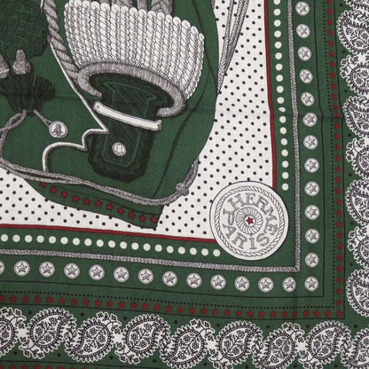 Hermes Carre Zouaves Et Dragons Cashmere Silk Verloden Gold Green Verloden Bold