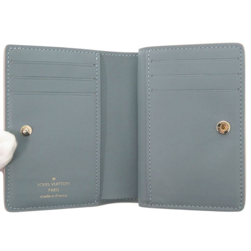 Louis Vuitton Portefeuille Flight Mode Monogram Mahina IC Tag Pink Blue