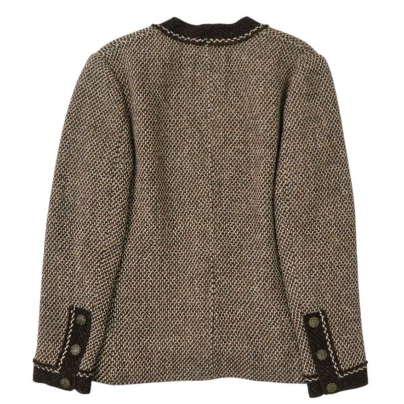 Chanel Tweed Set 38 Wool Brown Skirt