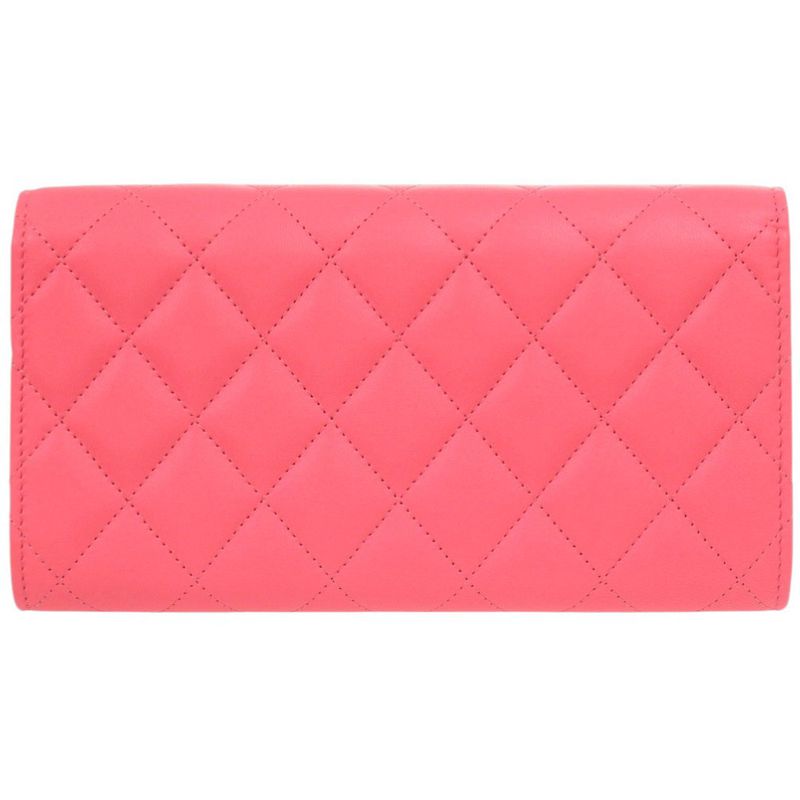 Chanel Star CC Logo Quilted Lambskin Pink Wallet