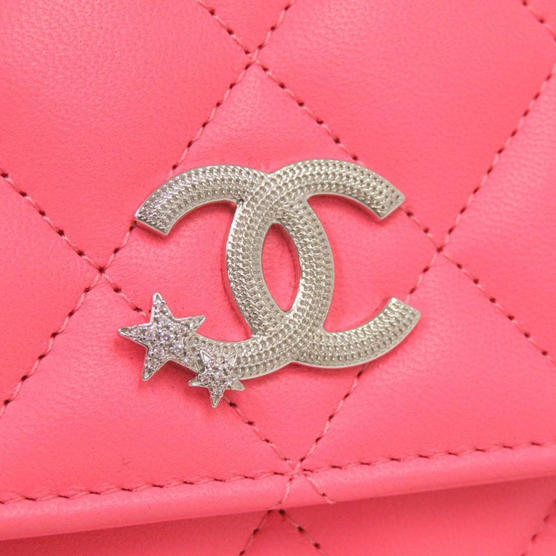 Chanel Star CC Logo Quilted Lambskin Pink Wallet