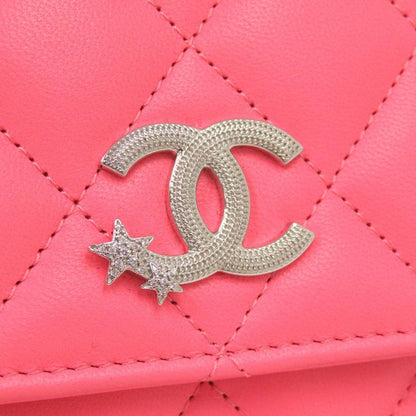 Chanel Star CC Logo Quilted Lambskin Pink Wallet