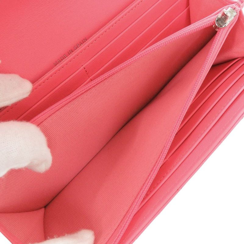 Chanel Star CC Logo Quilted Lambskin Pink Wallet