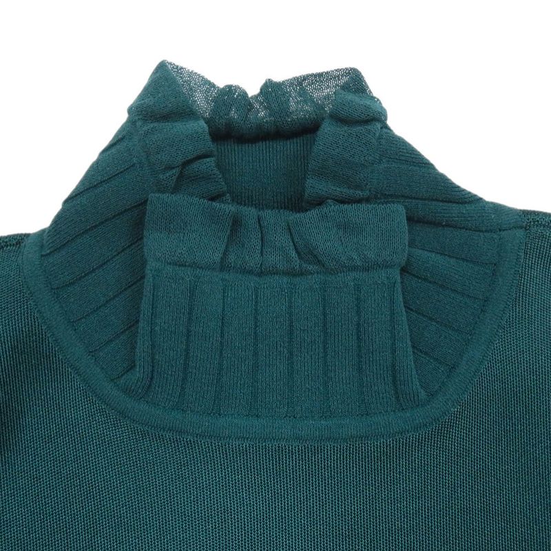 Hermes Knit Sweater Long Sleeve Silk Polyamide Green