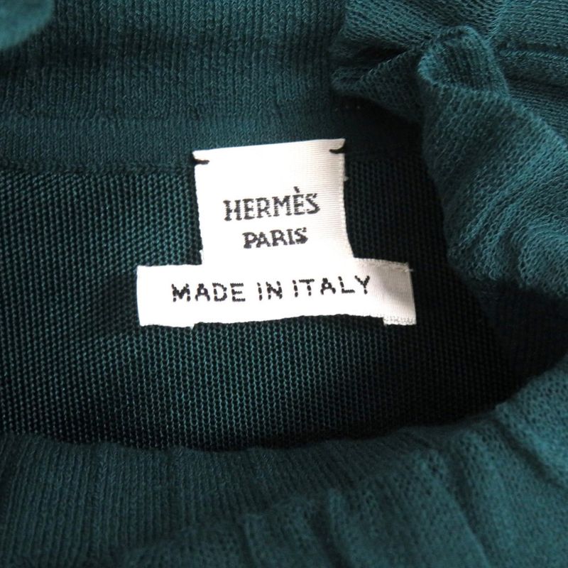 Hermes Knit Sweater Long Sleeve Silk Polyamide Green
