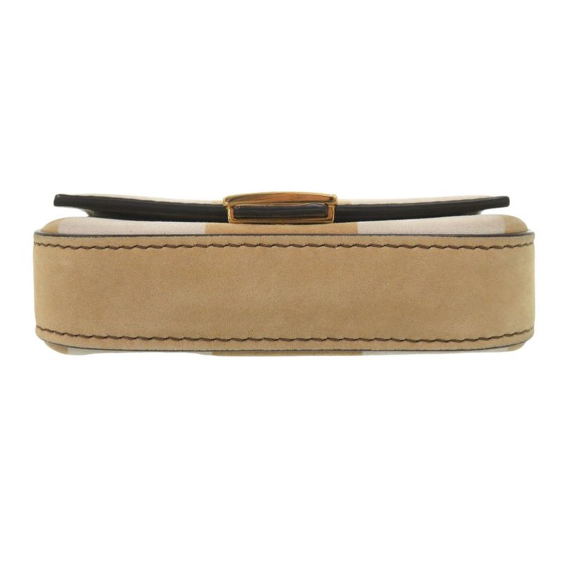 Fendi Nano Bucket Suede Beige Mini Chain Shoulder Bag Charm