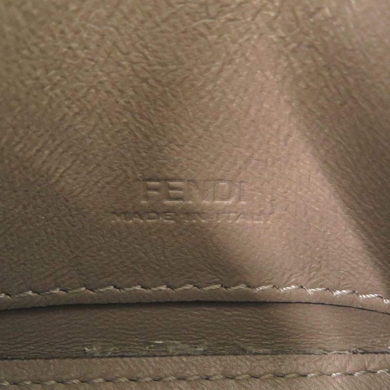 Fendi Nano Bucket Suede Beige Mini Chain Shoulder Bag Charm