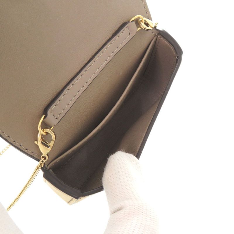Fendi Nano Bucket Suede Beige Mini Chain Shoulder Bag Charm