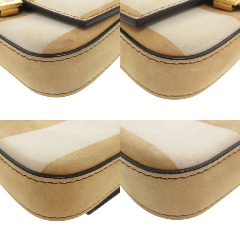 Fendi Nano Bucket Suede Beige Mini Chain Shoulder Bag Charm
