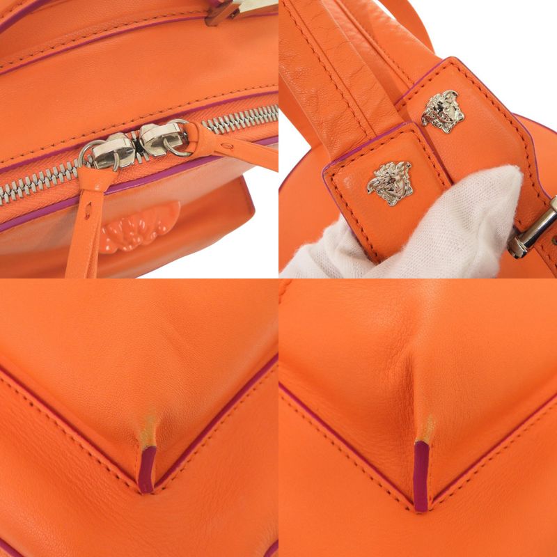 Versace Gianni Medusa Leather Orange Backpack