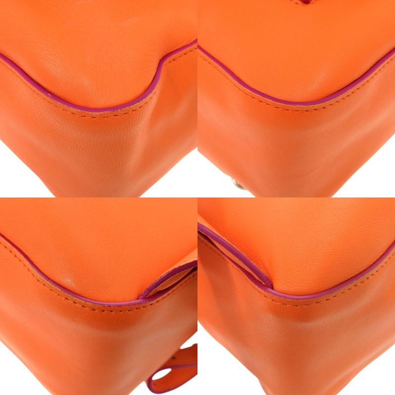 Versace Gianni Medusa Leather Orange Backpack