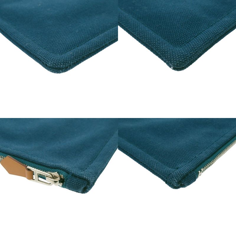 Hermes Petit Duc Flat Pouch GM Cotton Blue