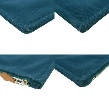 Hermes Petit Duc Flat Pouch GM Cotton Blue