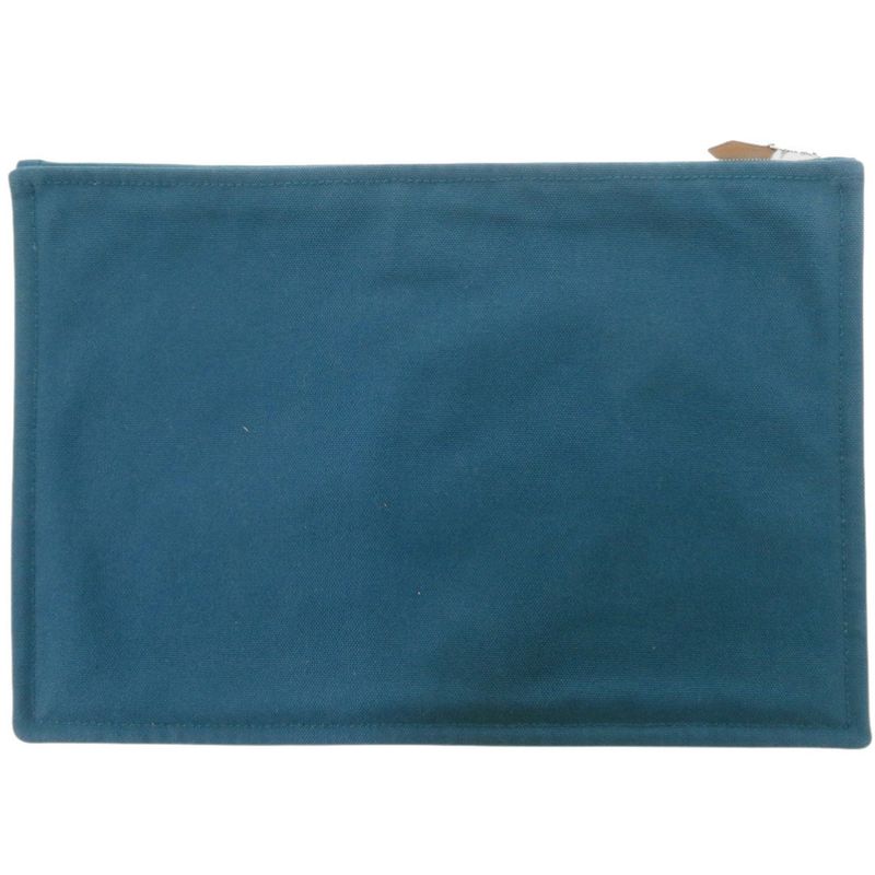 Hermes Petit Duc Flat Pouch GM Cotton Blue