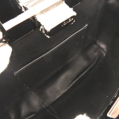 Fendi Mini Peekaboo Patent Leather Black Red 2-Way Shoulder Bag