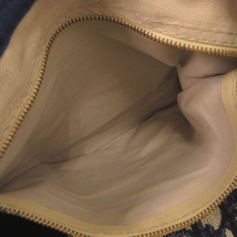 Dior Trotter Canvas Leather Navy Beige Mini Boston Bag Navybeige
