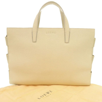 Loewe Logo Leather Ivory Tote