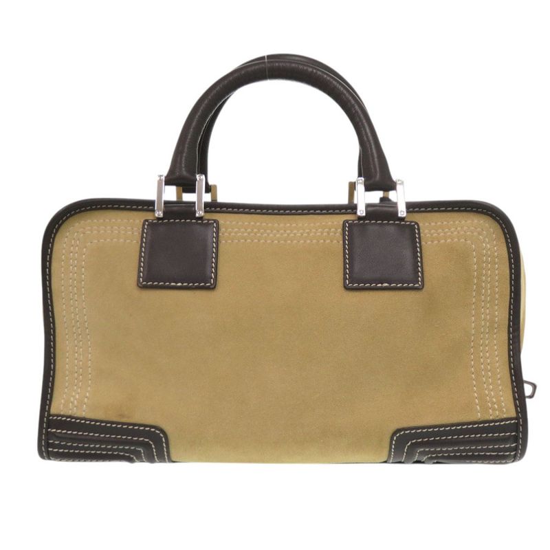 Loewe Amazona 28 Suede Leather Beige Brown Handbag